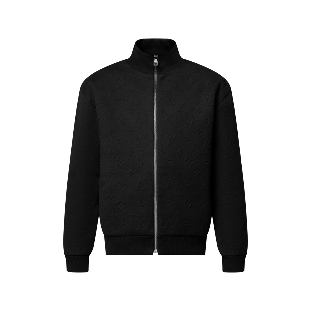 Embossed Monogram Jersey Tracksuit Top - Luxury Black | LOUIS VUITTON